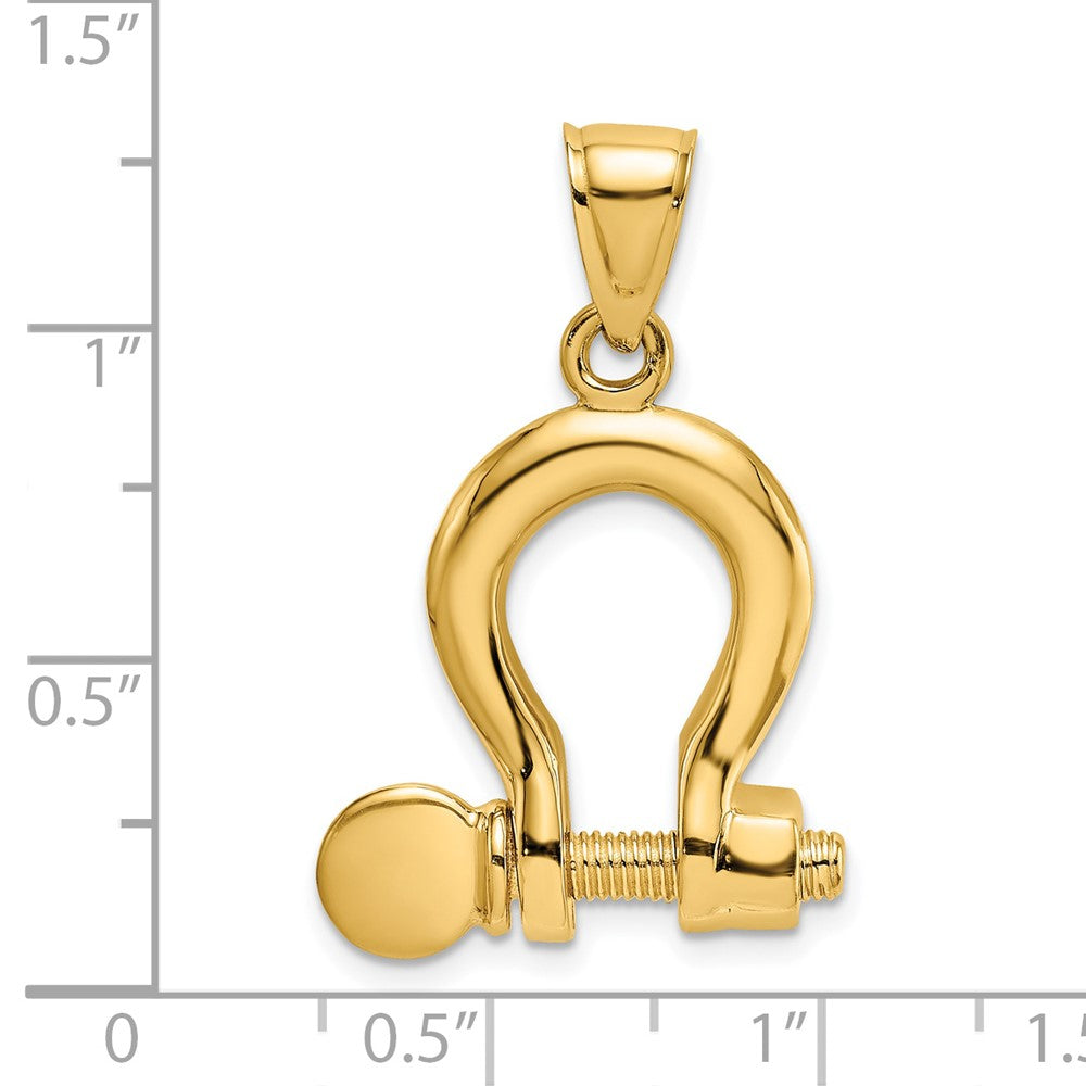 Gold Polished Shackle Link Pendant