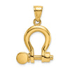 Gold Polished Shackle Link Pendant