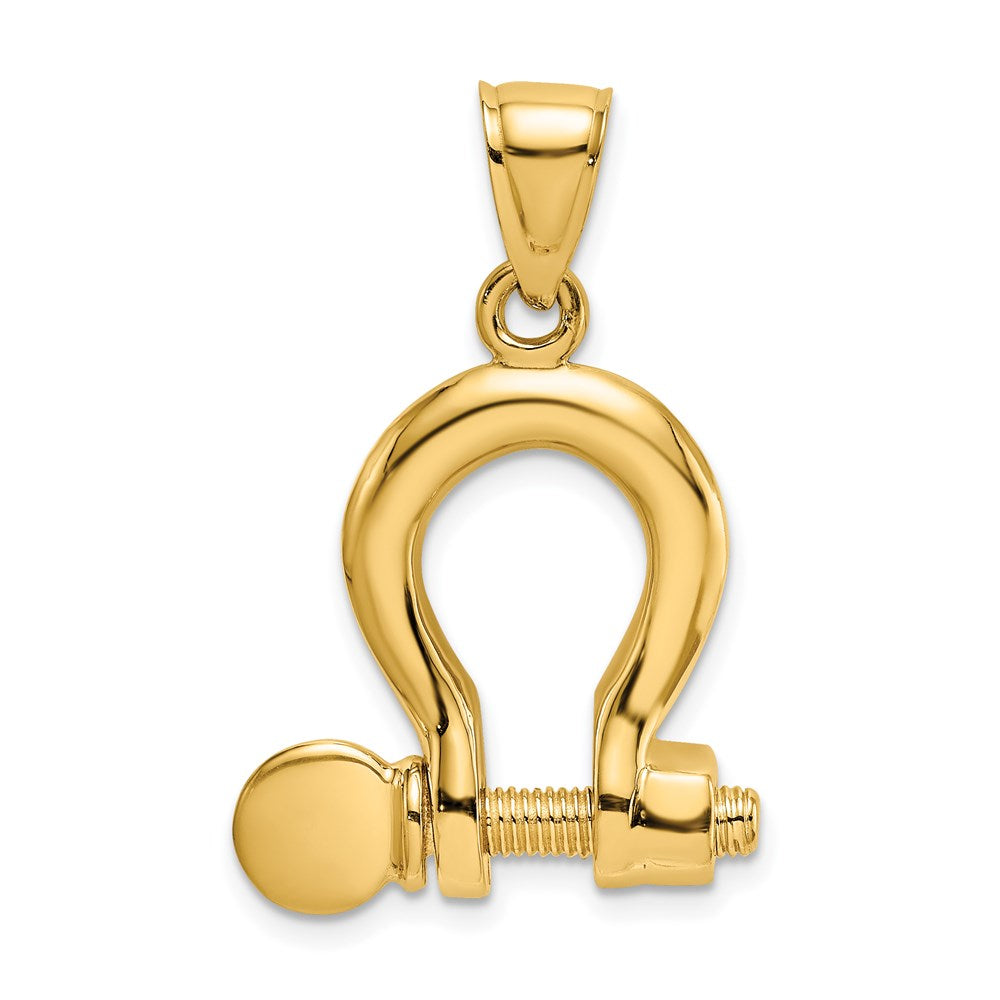 Gold Polished Shackle Link Pendant