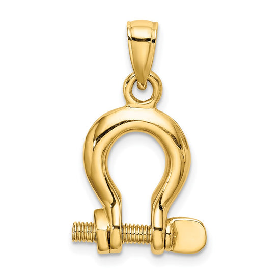 Gold Polished Shackle Link Pendant