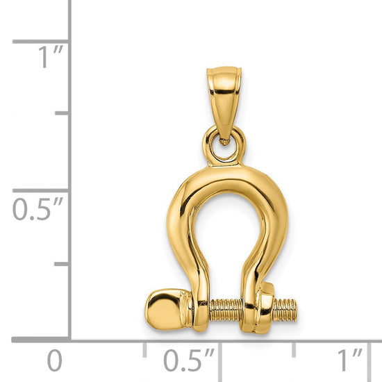 Gold Polished Shackle Link Pendant