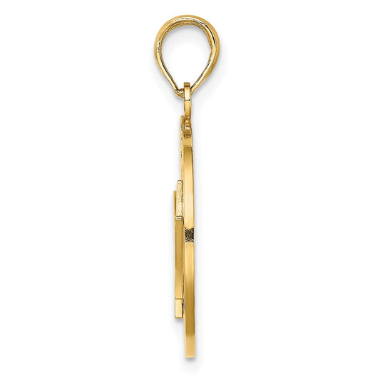 14K BARBADOS with Trident Spear Circle Charm