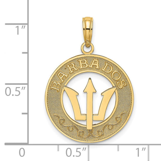 14K BARBADOS with Trident Spear Circle Charm