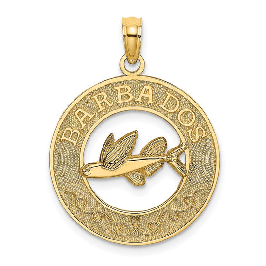 14K BARBADOS with Flying Fish Circle Charm