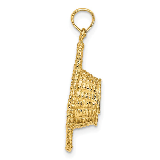 14K 3-D 2 Handles Oval Basket Charm