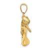 14K 2-D Polished Swimming Manatee Charm
