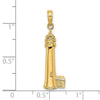 14K Polished Cape May Lighthouse Charm