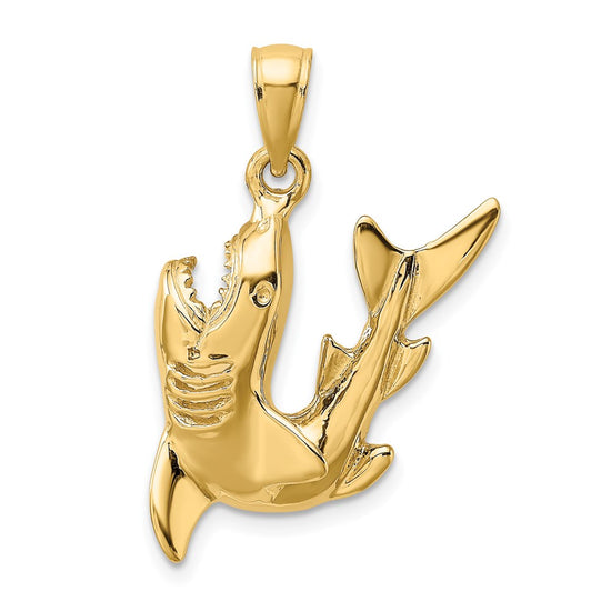 Gold Polished Shark Pendants