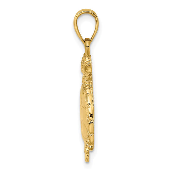14K Swimming Sea Turtle Charm