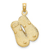 14K Textured Strap Double Flip-Flop Charm