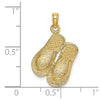 14K Textured Strap Double Flip-Flop Charm