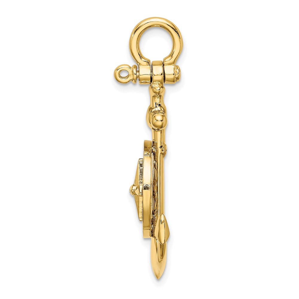 Gold Polished Anchor and Compass Pendants