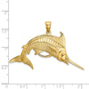 14K Large 3-D Polished and Satin Blue Marlin Charm