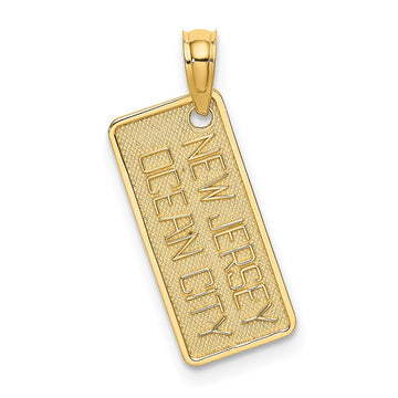 14K Texture Small NEW JERSEY OCEAN CITY License Plate Charm