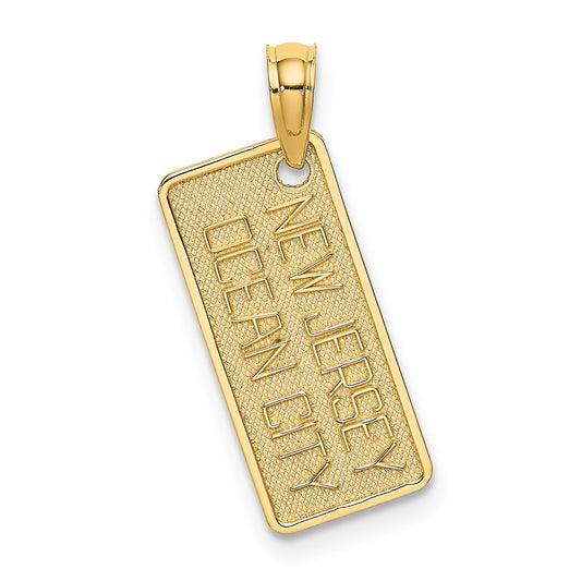 14K Texture Small NEW JERSEY OCEAN CITY License Plate Charm