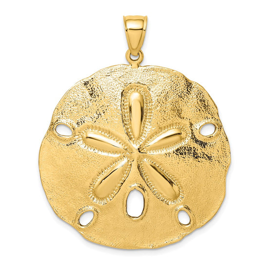 Gold Polished Sand Dollar Pendants