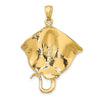 14k Polished Large Stingray Charm