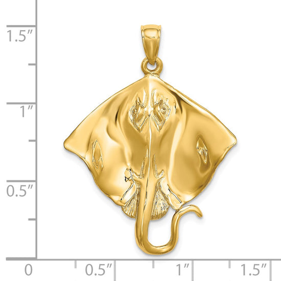 14k Polished Large Stingray Charm