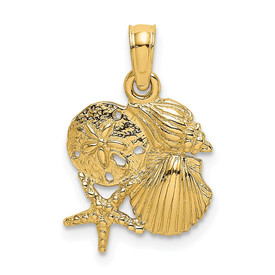 Gold Polished Sea Shell Pendants
