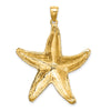 14K Large Textured Starfish Charm