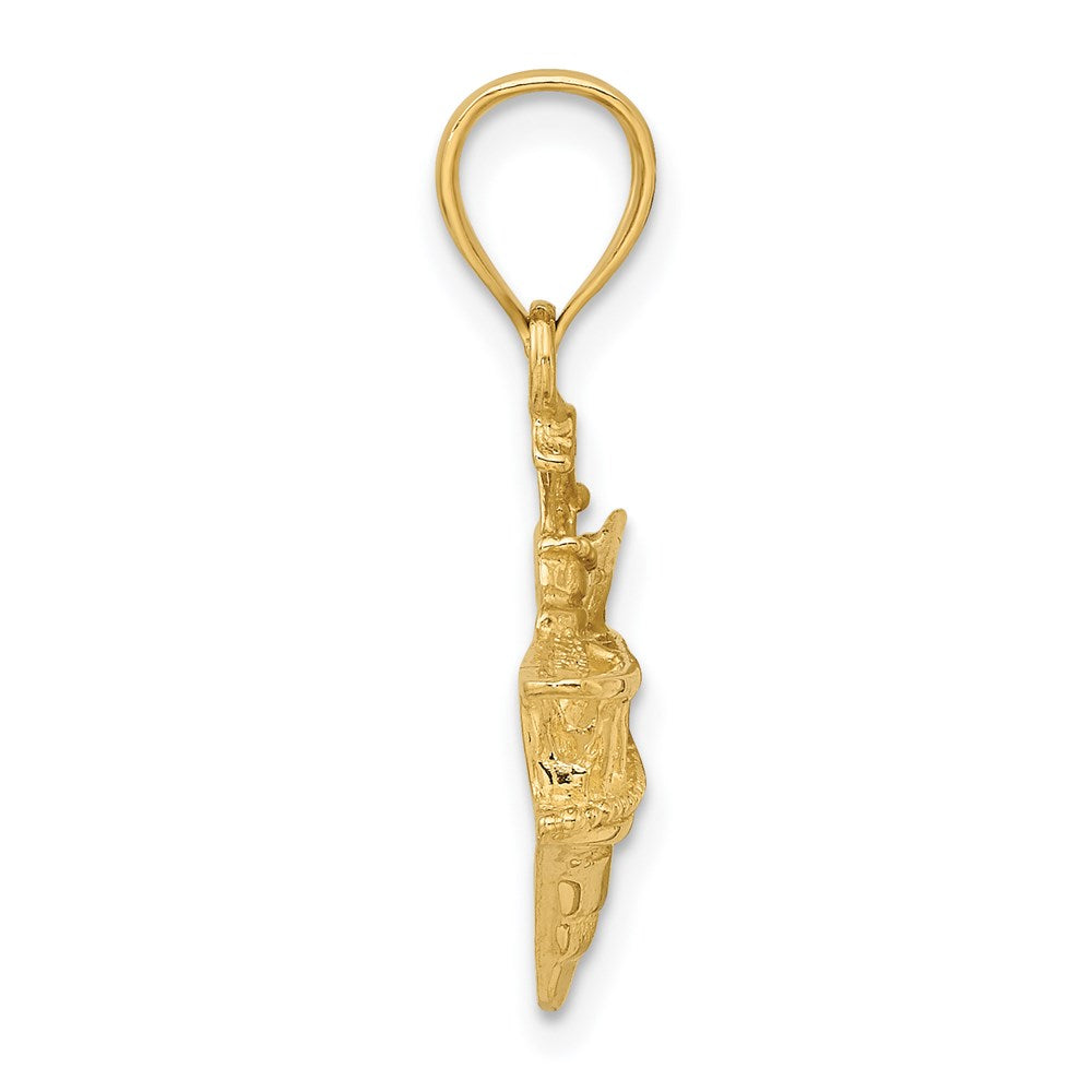 Gold Polished Fish Hook Pendants