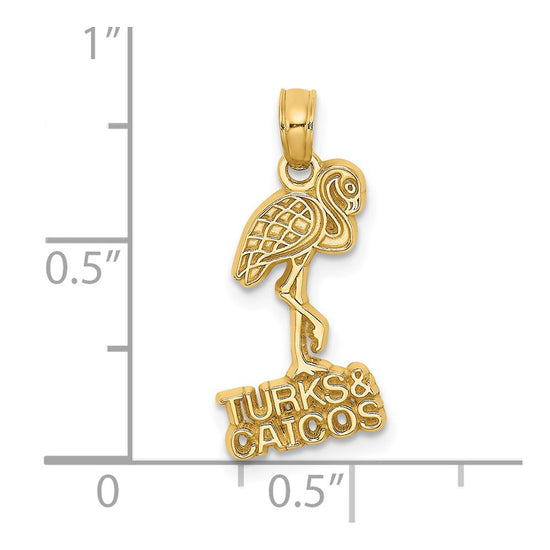 14K TURKS AND CAICOS Flamingo Charm