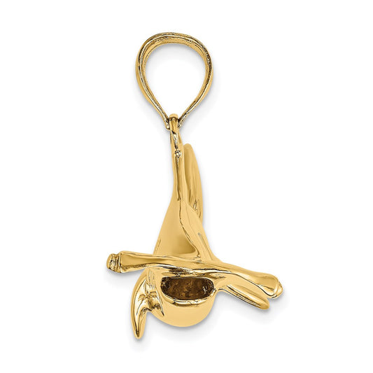 14K Large 3-D Hammerhead Shark Charm