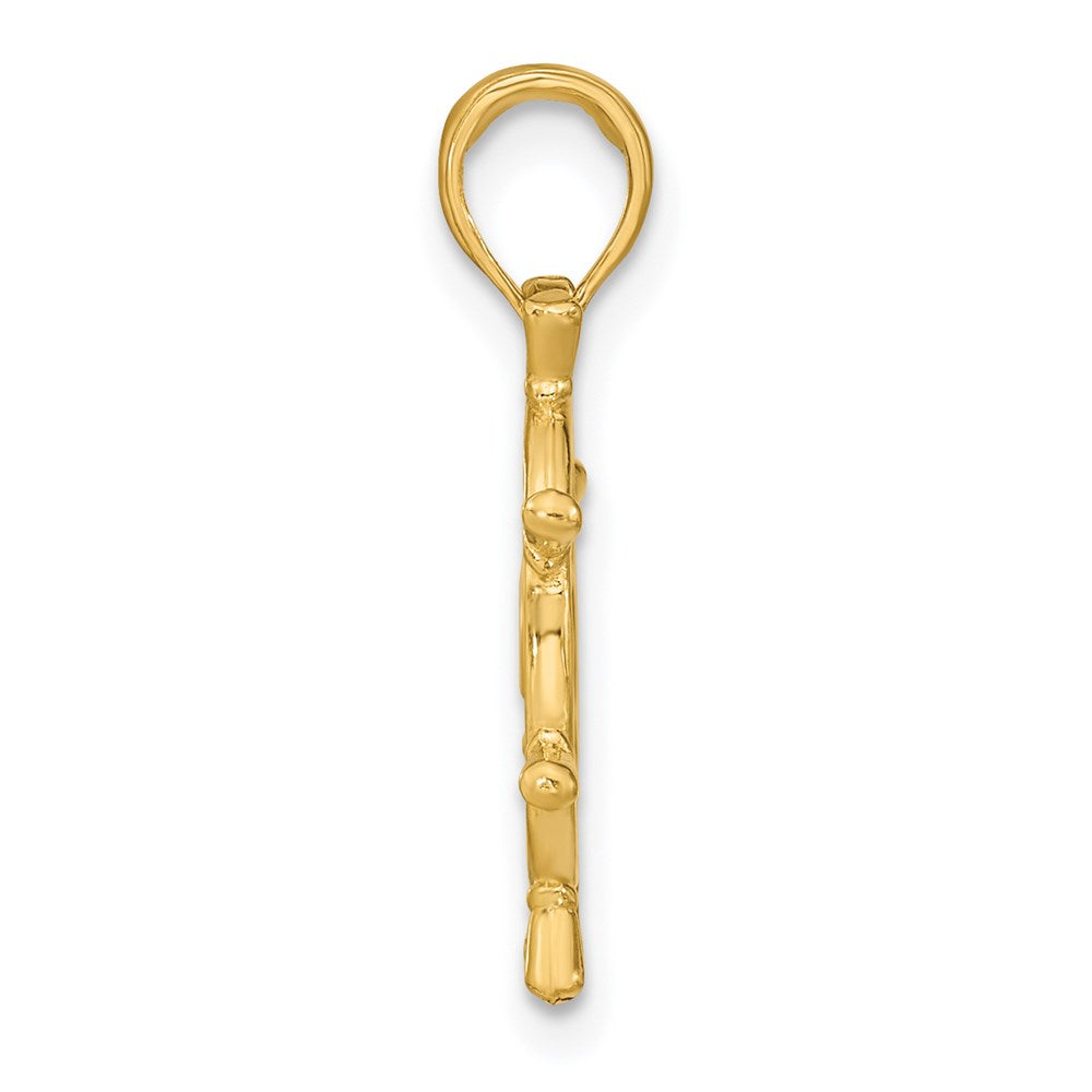 Gold Polished Ship Wheel Pendants