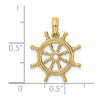 Gold Polished Ship Wheel Pendants