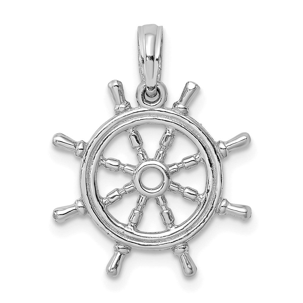 Gold Polished Ship Wheel Pendants
