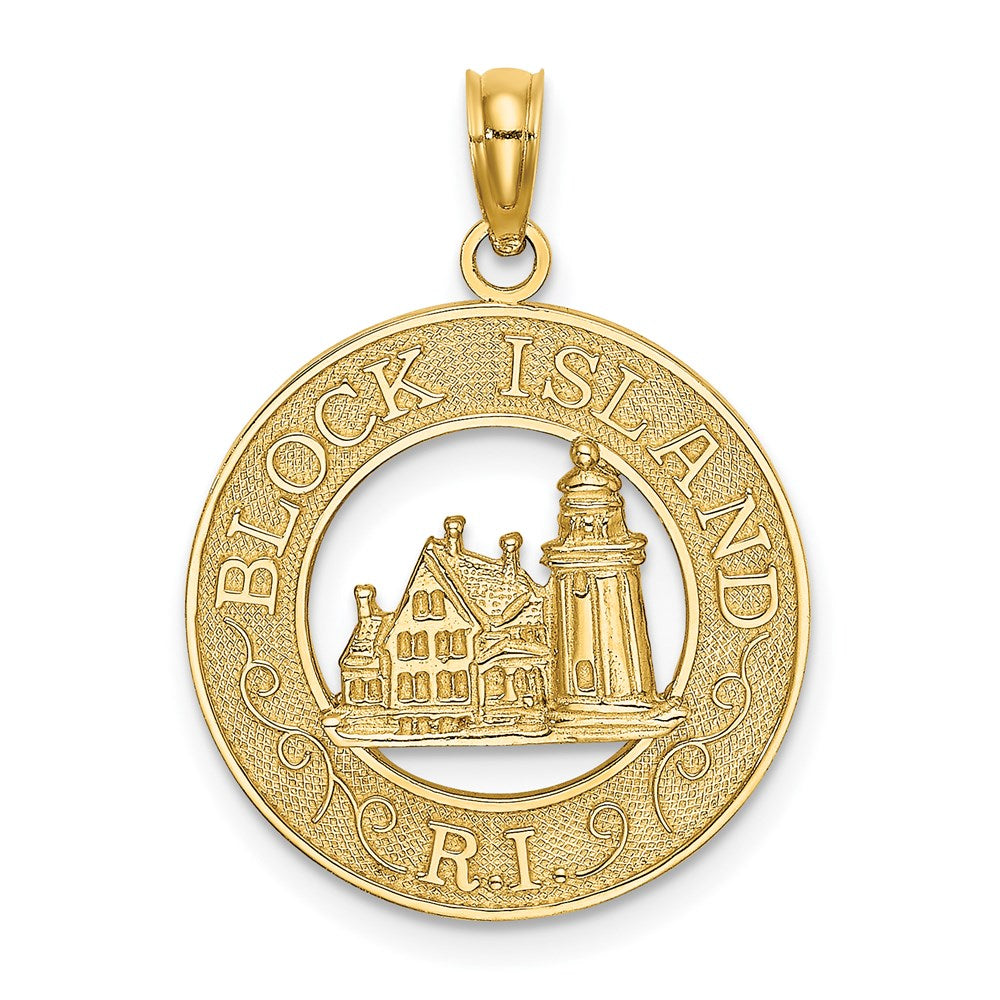 14K BLOCK ISLAND RI with Lighthouse Charm