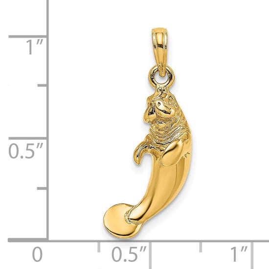 Gold Polished Manatee Pendants