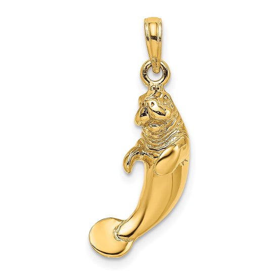 Gold Polished Manatee Pendants