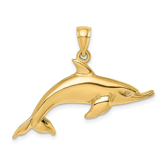 Gold Polished Dolphin Pendants
