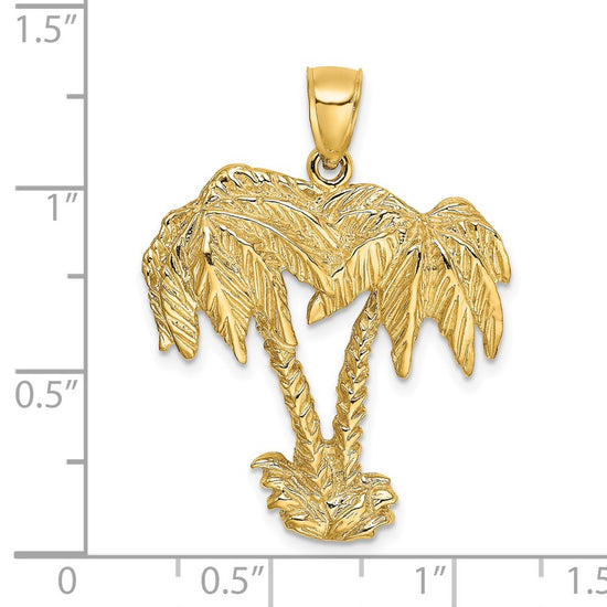 Gold Polished Palm Tree Pendants
