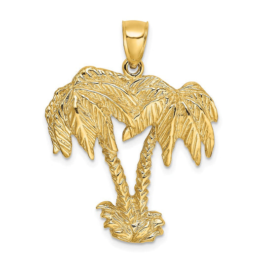 Gold Polished Palm Tree Pendants