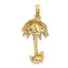 Gold Polished Palm Tree Pendants