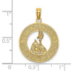 14K BLOCK ISLAND RI Circle with Map Charm