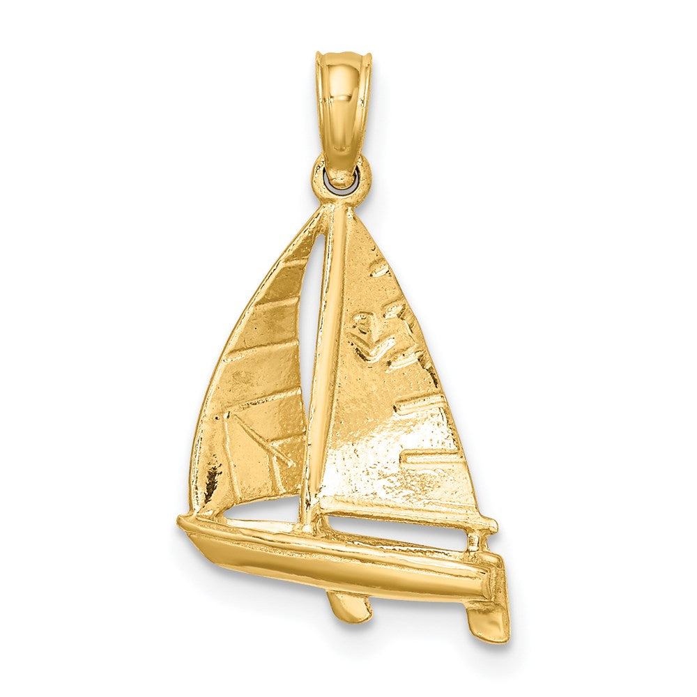 Gold Polished Sailboat Pendant