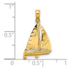 Gold Polished Sailboat Pendant