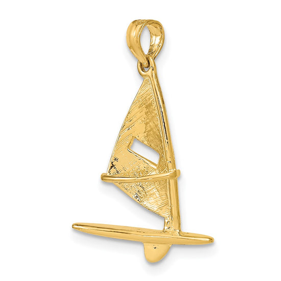 Gold Polished Sailboat Pendant