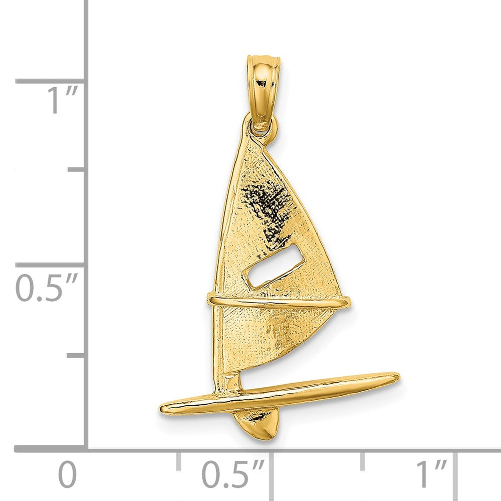 Gold Polished Sailboat Pendant