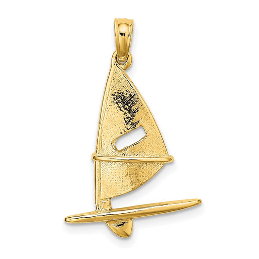 Gold Polished Sailboat Pendant