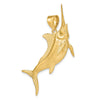 14K Large 3-D Satin and Polished Marlin Charm