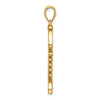 14K 3-D Polished and Textured Fishbone Charm