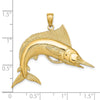 14K 2-D Polished and Satin Striped Marlin Charm