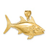 14K Large 3-D Polished Skipjack Tuna Fish Charm