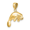 Gold Polished Manatee Pendants