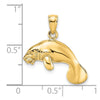 Gold Polished Manatee Pendants
