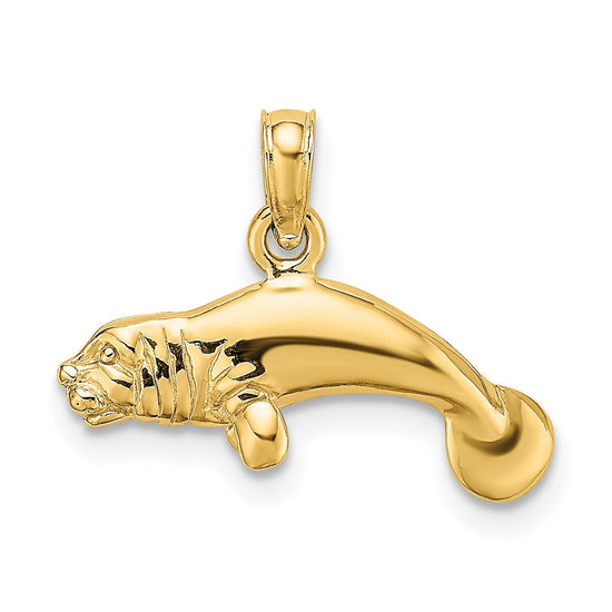 Gold Polished Dolphin Pendants